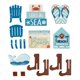 thumbnail image 1 of Verano Bandeja Jerárquica Hola Playa Azul Bandeja Decoraciones Silla Costera Cangrejo Chanclas Signos de Madera Verano Mar Océano Granja para Casa Mesa Estante, 1 of 7