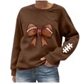 thumbnail image 3 of Frostluinai Football Shirts for Women Crew Neck Game Day Sweatshirts Long Sleeve Casual Loose Graphic Pullover Tops Team Fans Gameday, 3 of 6
