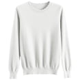 thumbnail image 4 of WTOBBY Women's Casual Lace Round Neck Base Layer Sweater, Knitted Long Sleeve Solid Color Top with Decorative Lace, Elegant and Comfortable Wear,White 2XL, 4 of 5