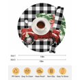 thumbnail image 6 of 15 Inch Round Placemats Set of 6, Christmas Red Truck Non Slip Heat Insulation PP Table Mats, Xmas Tree Bow Farm White Black Plaid Washable Place Mats for Kitchen Dining Party Table Decor, 6 of 7