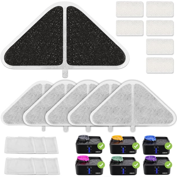 Filtros de repuesto para fuentes de agua SIBAYS, 7 litros, para mascotas, 230 ml