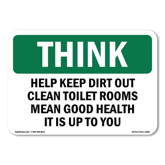 OSHA THINK Sign - Help Keep Dirt Out | Decal | Protect Your Business, Construction Site, Warehouse & Shop Area | Made in the USA