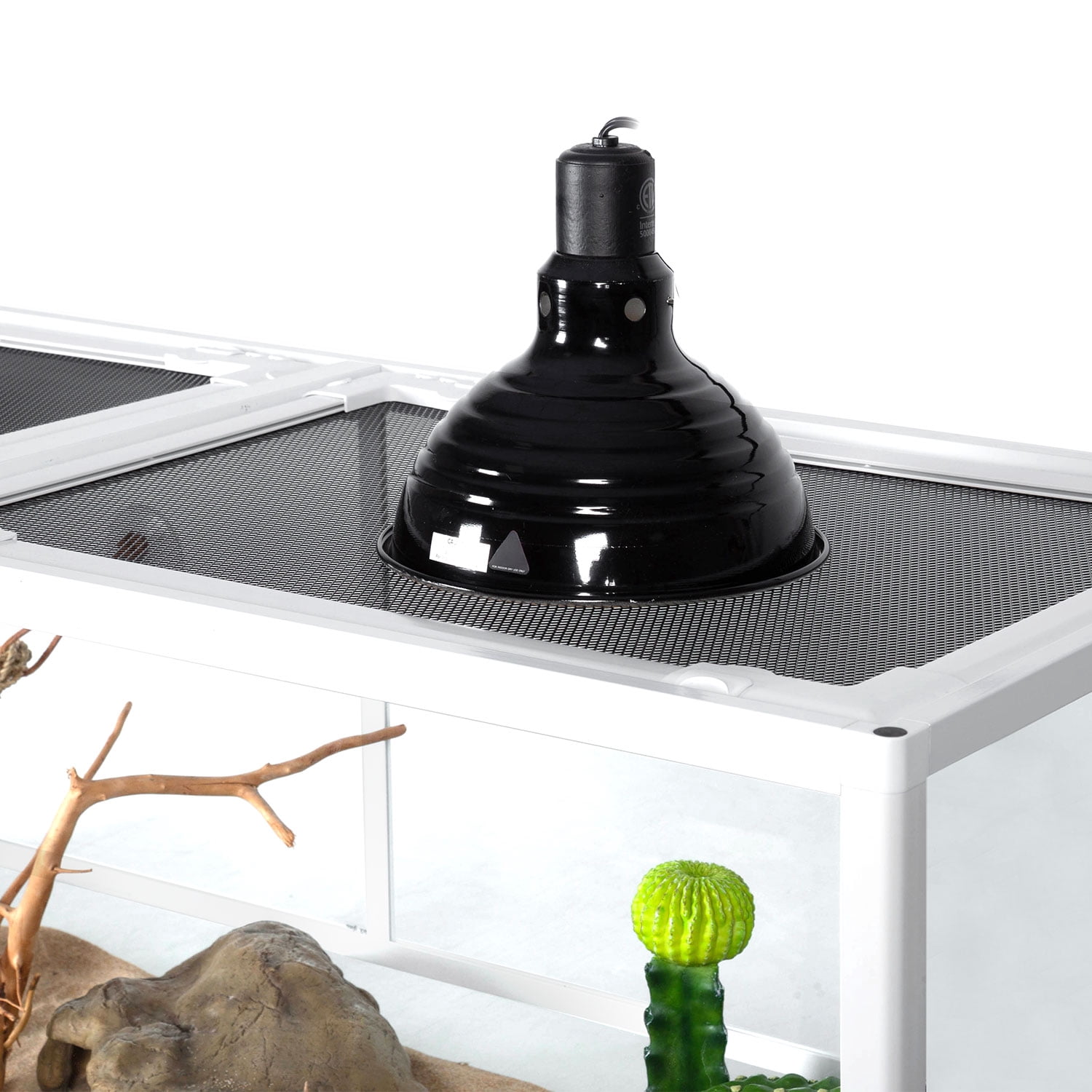 Guzzlo Glass Reptile Tank 64 Gallon, Terrarium with Double Cover Lids, 48x 18 x 18", White