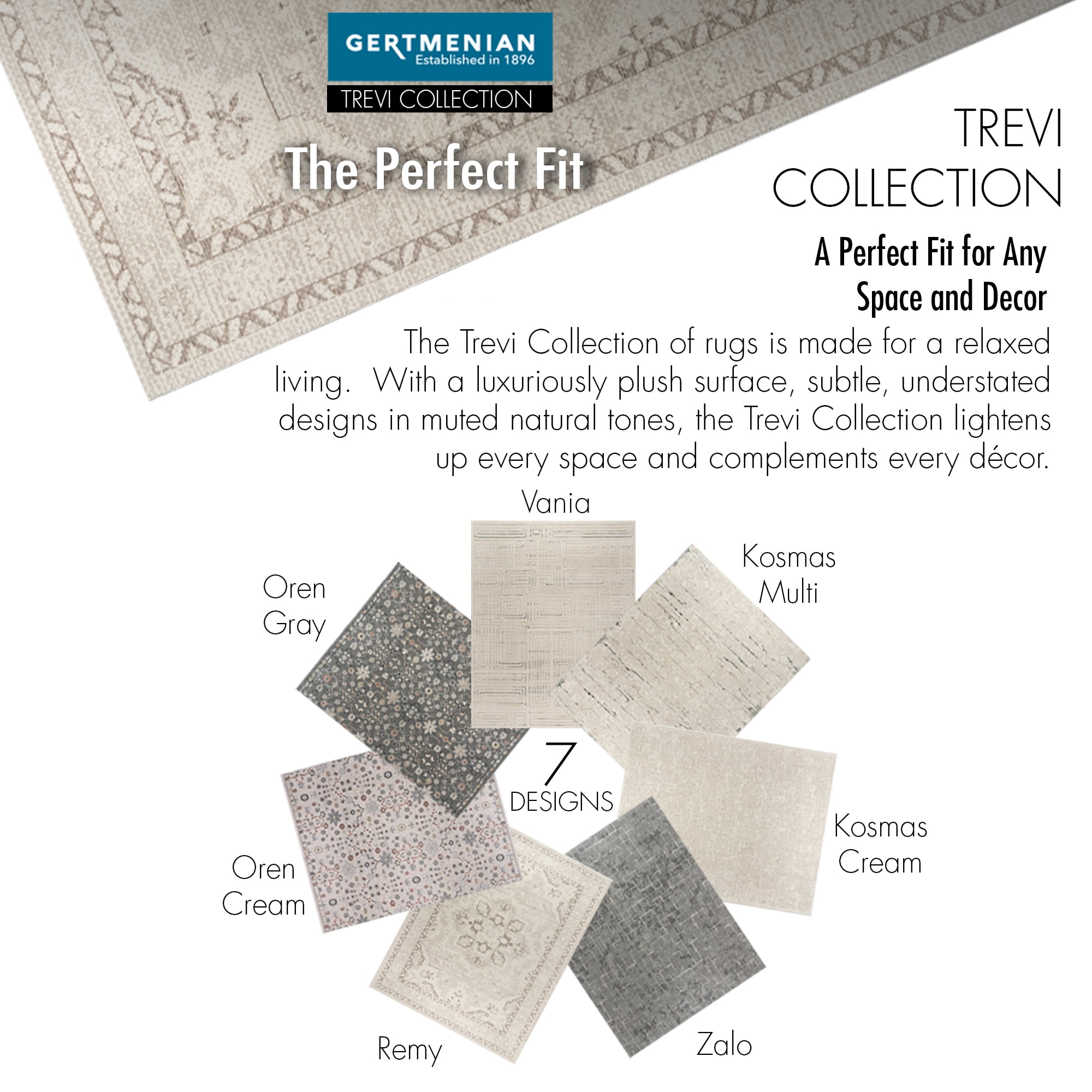 Gertmenian Trevi Vania Modern/Contemporary Geometric Cream Indoor Area Rug, 2x8 Runner
