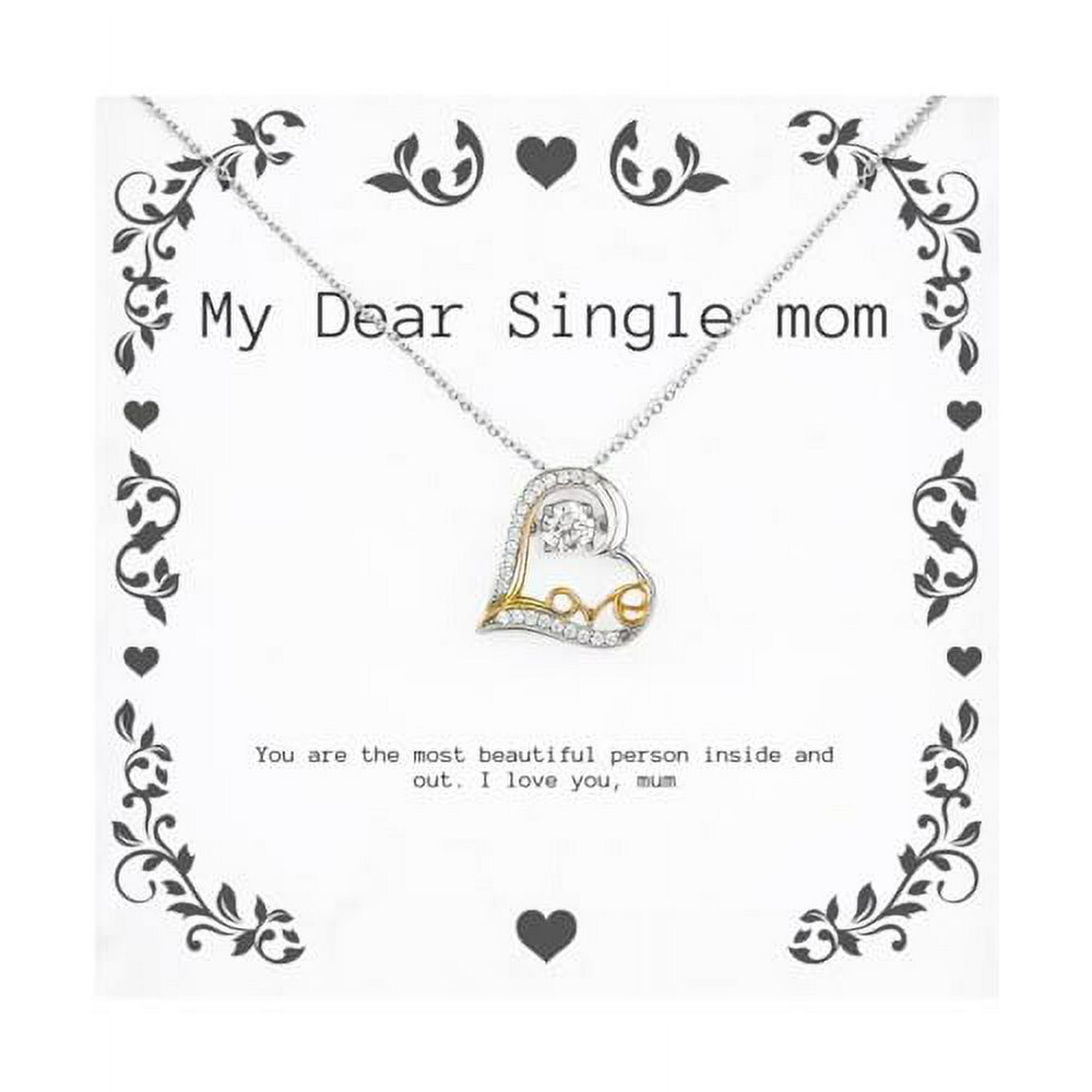 amangny Sarcastic Single mom Gifts, You are the most beautiful, Birthday Unique Gifts, Love Dancing Necklace For Single mom from Son, Present, Idea