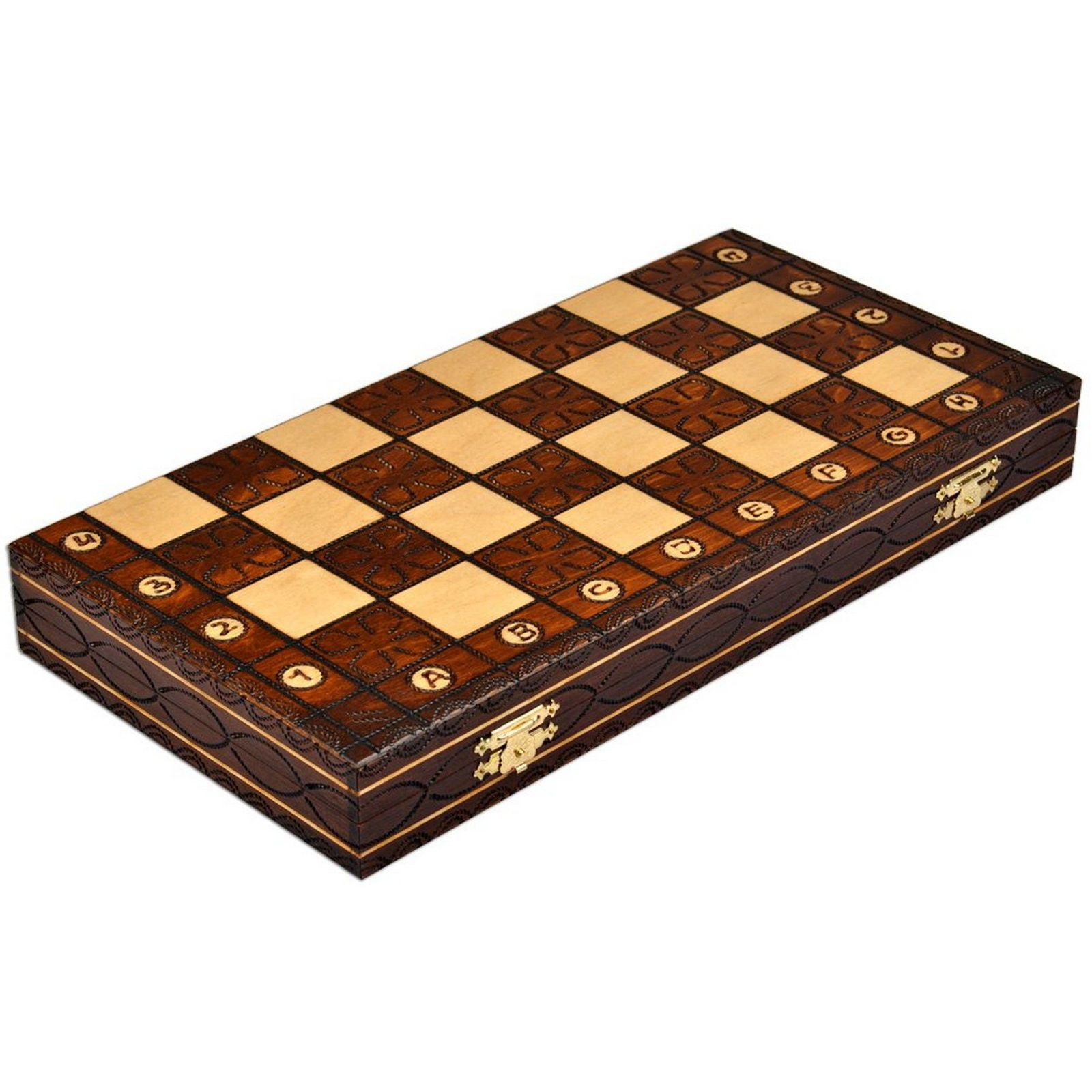 Wegiel Handmade Jowisz Professional Tournament Chess Set - Wooden 16 Inch  Folding Board with Felt Base & Hand Carved Chess Pieces - Compartment  Inside