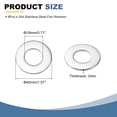 thumbnail image 2 of 8 Pcs M18 304 Acier Inoxydable Rondelles Plates Entretoises 18mm ID 40mm OD 3mm Épais, Argent, 2 of 6