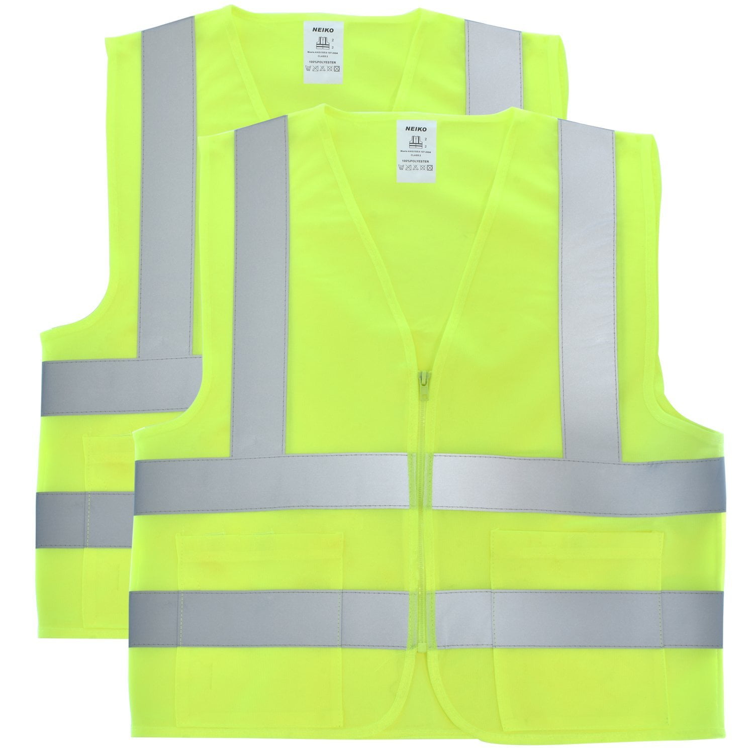 53962A High Visibility Neon Green Safety Vest with Reflective Strips