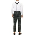 thumbnail image 3 of INSPIRE CHIC Formal Plaid Dress Pants for Men's Trousers with Suspender Black 28, 3 of 5