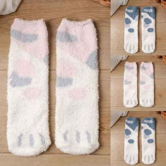 Kmdttou Womens Wool Socks Winter Warm Women's Thick Warm Wool Socks Floor Sleep Socks Mid-tube Socks Socks