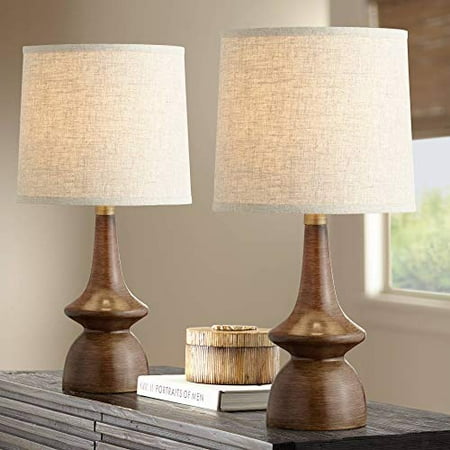Rexford Mid Century Modern Table Lamps Set Of 2 Walnut Wood Off White Drum Shade For Living Room Family Bedroom Bedside 360 Lighting Canada Rexford Mid Century Modern Table Lamps, Mid Century Modern Bedside Table Lamps