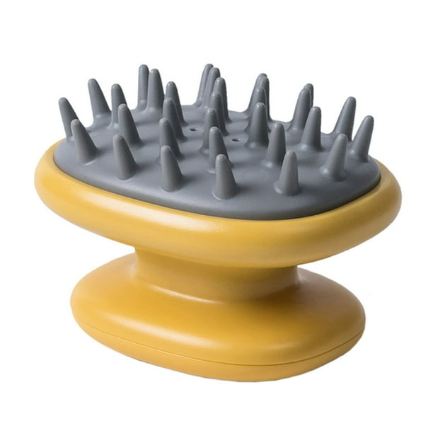 Bearachild Ducha Cepillo para el cabello Cuero cabelludo Doble capa Masajeador Depurador Cojín de aire Cabezal Juegos de accesorios de baño Amarillo Bearachild HA010881-01