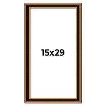 15x29 Frame Gold Brown Plein Air Vintage Solid Wood Picture Frame | 1.75 Inches Moulding Width |
