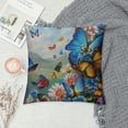 thumbnail image 2 of Shiartex Floral Pillow Cover , Blue and White Wild Flowers with Monarch Butterflies Lily Therapy Spa Art Prints Decorative Pillow Cover Cushion Cover Home Decor Pillowcase for 24x24in, 2 of 5