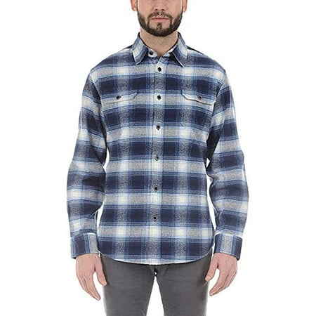 - Jachs Men’s Brawny Flannel Shirt (Medium, Blue/White) - NEW