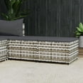 thumbnail image 1 of vidaXL Garden Footrests with Cushions 2 pcs Grey Poly Rattan, 1 of 5