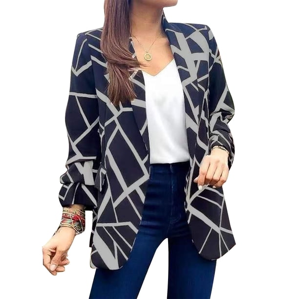 Chaquetas de oficina con estampado de moda,Chaqueta de traje estampada para mujer Chaqueta de traje estampada para mujer Chaqueta de traje informal estampada para mujer Características de vanguardia