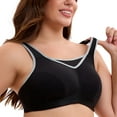 thumbnail image 4 of Women's High Impact Sports Bra Plus Size Wirefree Non-Padded Full Figure Bounce Control Running Bra 44G, 4 of 10