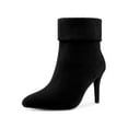 thumbnail image 6 of BLISSFUL STEP Pointed Toe Foldable Slip on Stiletto Heels Ankle Boots For Women Black 8, 6 of 7