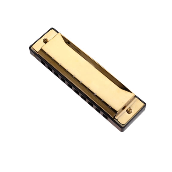 WEAVILUX Golden Finish Harmonica for Music Playing with Airtightness and Design