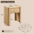 thumbnail image 3 of SinCiDo Modern Nightstand with Storage Drawer, 23.6" Tall Curved Bedside Table with Charging Station for Bedroom, Living Room, 3 of 7