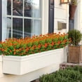thumbnail image 6 of 8 Bundles Artificial Flowers Outdoor UV Resistant Fake Plastic Camellia Flowers Faux Greenery Shrubs Indoor Outside Home Office Wedding Garden Décor(Orange), 6 of 7
