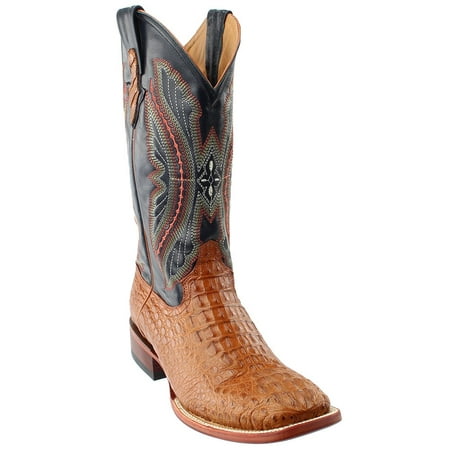 Ferrini Mens Caiman Square Toe Western Cowboy Boots Mid Calf