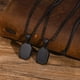 thumbnail image 1 of Collares geométricos con inicial personalizada para hombres, colgante rectangular cuadrado de acero inoxidable, impermeable, Collar con letras de A-Z, regalos para él, 1 of 4