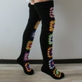 thumbnail image 6 of Crochet Knitted Thigh High Stockings Over the Knee Long Tube Stretchy Leg Warmers with Colorful Square Pattern for Women, 6 of 9