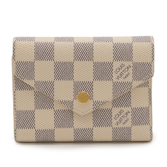 Pre-Owned LOUIS VUITTON Damier Azur Portefeuille Victorine Tri-fold Wallet N64022