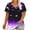 Purple, variant on Oversized T-Shirts for Women Casual V-Neck Printing Short Sleeve T-shirt Summer Loose Breathable Blouses Plus Size Pullover Top Purple 5XL