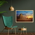 thumbnail image 2 of Egyptian Print Wall Art with Frame, Sunset Scenery Photo from Desert and Pyramids Traveling Tourism Themed, Printed Fabric Poster for Bathroom Living Room, 35" x 23", Multicolor, by Ambesonne, 2 of 2