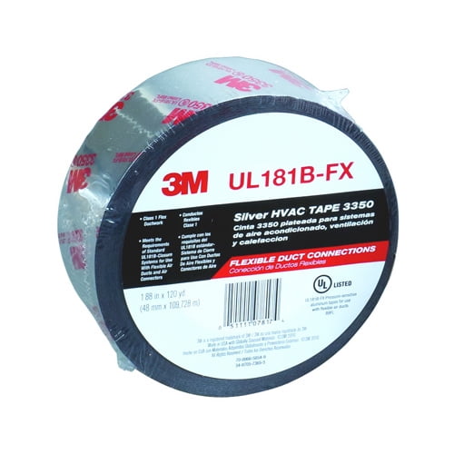 HVAC Sealing and 4.0 mil 2.5" x 50 yd 3M Aluminum Foil Tape 3340 Silver 