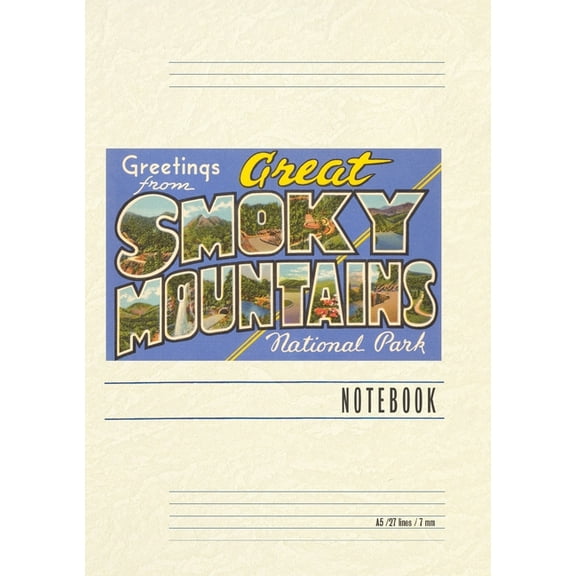 Vintage Lined Notebook Greetings from Smoky Mountains, (Paperback)