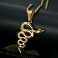 thumbnail image 4 of NEGS 18K Gold Plated Snake Pendant Punk Rock Stainless Steel Necklace, 24'' Chain Gothic Biker Party Gift for Men Women, 4 of 6
