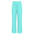 thumbnail image 4 of Yuhangmm Women's Pants Casual Elastic Waist Wide Leg Pants Stretchy Comfortable Trousers For Everyday Wear Versatile Outfits Women Breathable Soft Flowy Sky Blue XL, 4 of 6