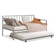 thumbnail image 2 of Furniture of America Vinne Metal 2-Piece Twin Daybed with Trundle Set up to 200 lbs, Silver, 2 of 5