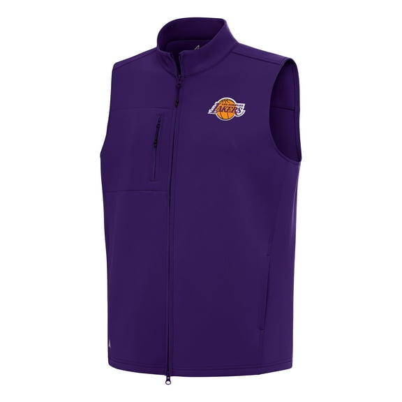 Men's Antigua Purple Los Angeles Lakers Demand Full-Zip Vest