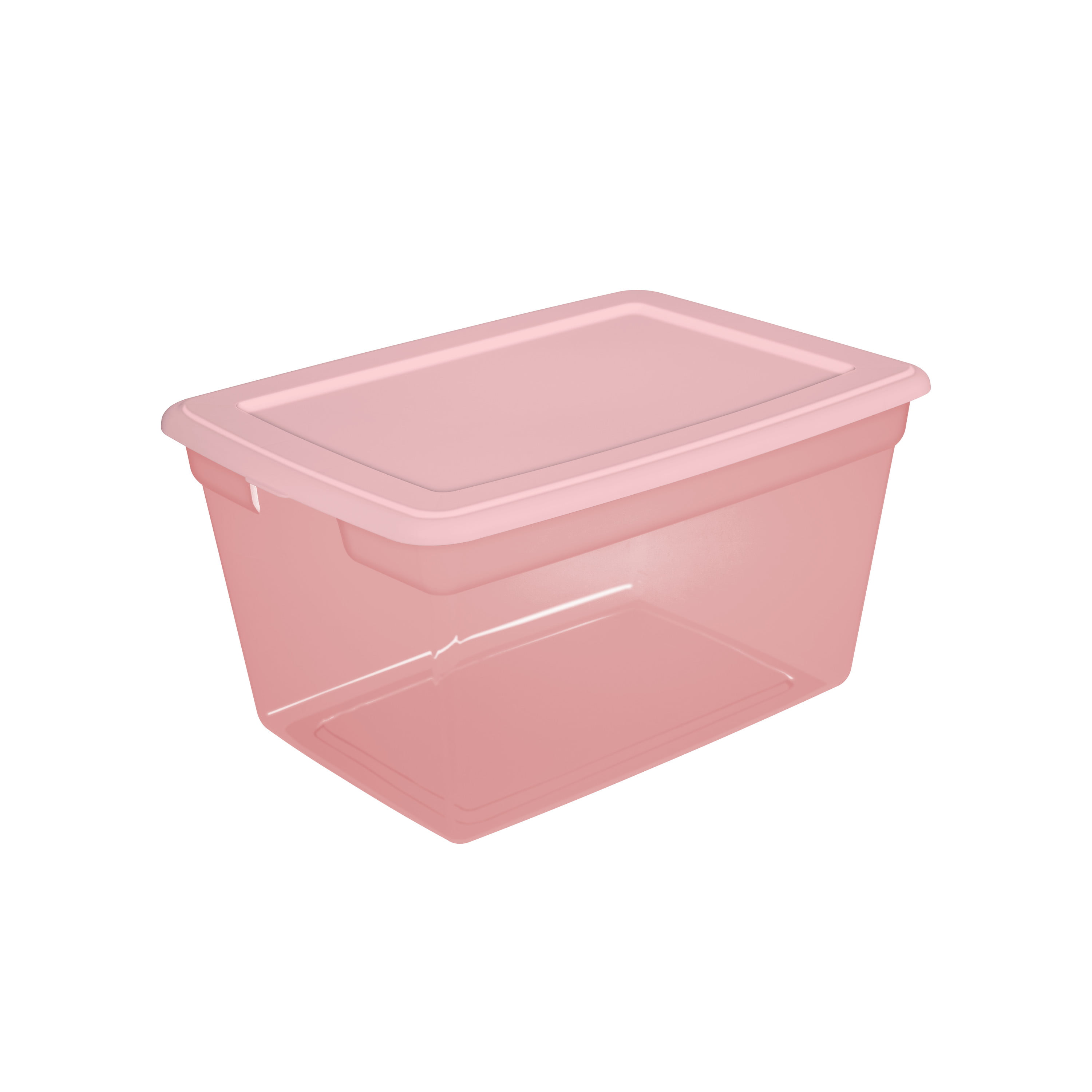 Sterilite Plastic 6 Qt. Storage Box Blush Pink Set of 40 