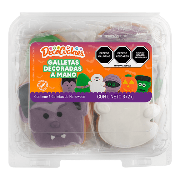 Galletas DecoCookies Decoradas a Mano Colección Halloween 6 Piezas