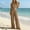 Brown, variant on Womens Solid Color Halter Sleeveless Waist-Cinched Jumpsuit Zip Closure Wide Leg Long Romper with Side Pockets for Casual Party Wear Brown XL(XL)