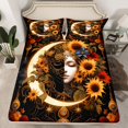 thumbnail image 2 of Homewish Rustic Flower Floral Full Size Sheets,Boho Bohemain Theme Bed Sheets,Yellow Moon Sunflower Sheet Sets For Men Women,Ultra Soft Home Decor,4-Piece, 2 of 7