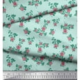 thumbnail image 2 of Soimoi Tissu en Rayonne Feuilles & Roses Imprimés Floraux au Mètre 56 Pouces de Large, 2 of 3
