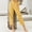 zc-Yellow, variant on Fartey Cotton Linen Cropped Pants for Womens Summer High Elastic Waist Straight Leg Capris with Pockets Solid Color Classic Cuffed Trousers