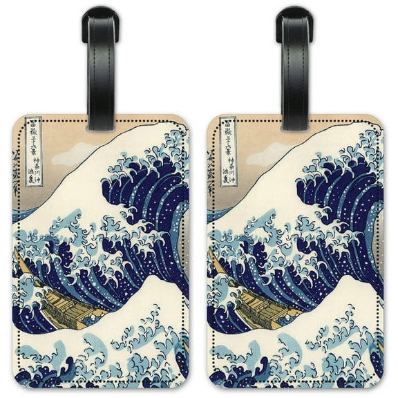 Hokusai: Great Wave - Luggage ID Tags / Suitcase Identification Cards - Set of 2