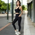 thumbnail image 3 of High Waist Seamless Leggings with Contoured Panels for Comfortable Stretch Fit - Small, Black, 3 of 6