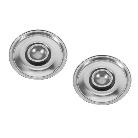 Masteelf 2pcs Stainless Steel Universal Mini Pan Lids 10cm Cooking Pot Covers Small Cookware Lid Set for Kitchen Use