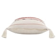 thumbnail image 3 of Laddha Home Designs Hand-Stitched Striped Cotton Throw Pillow Cover - 20" - White and Red, 3 of 8