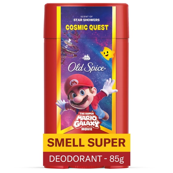 Désodorisant sans aluminium Old Spice pour hommes, Quête cosmique, parfum de douche d’étoiles, Old Spice x The Super Mario Galaxy Movie, 24/7 fraîcheur durable