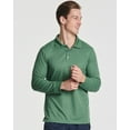 thumbnail image 2 of 3 Pack Men's Dry-Fit Long-Sleeve Active Polo Shirt - Casual Performance Golf Quick Dry (Available In Big & Tall), 2 of 6